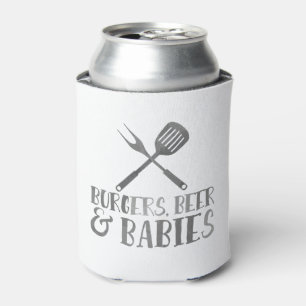 Rafraîchisseur Pour Canette Baby shower de BBQ d'hamburgers, de bière et de