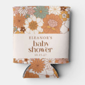 Rafraîchisseur Pour Canette Baby shower Floral Retro Terracotta Boho (Devant)