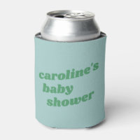 Baby shower moderne bleu vert rétro personnalisé