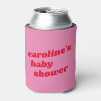 Baby shower moderne rose rouge rétro personnalisé