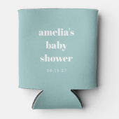 Rafraîchisseur Pour Canette Baby shower personnalisé Aqua Blue Minimalist (Devant)