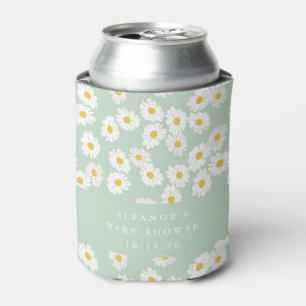 Rafraîchisseur Pour Canette Baby shower sur mesure Spring Pastel Sage Daisies