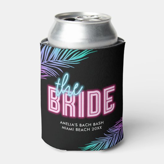 Rafraîchisseur Pour Canette Bach Tropicale Rose et Bleu Neon (Can devant)