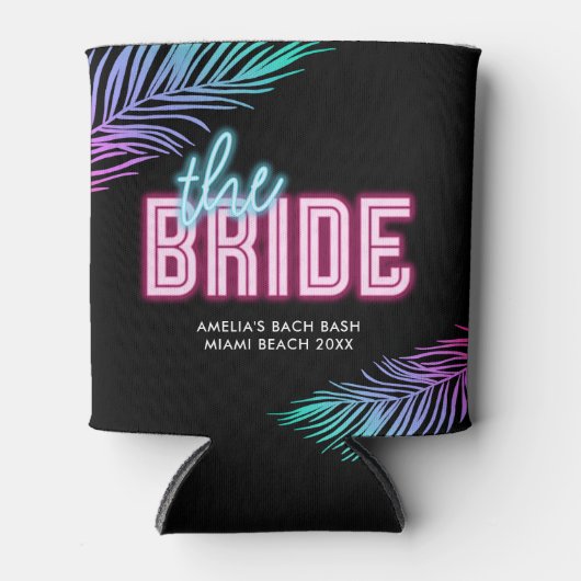 Rafraîchisseur Pour Canette Bach Tropicale Rose et Bleu Neon (Devant)