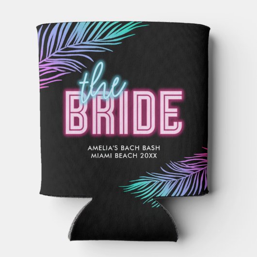 Rafraîchisseur Pour Canette Bach Tropicale Rose et Bleu Neon (Dos)