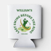 Rafraîchisseur Pour Canette Bachelor Party Golfer Nom Dernier Swing (Dos)