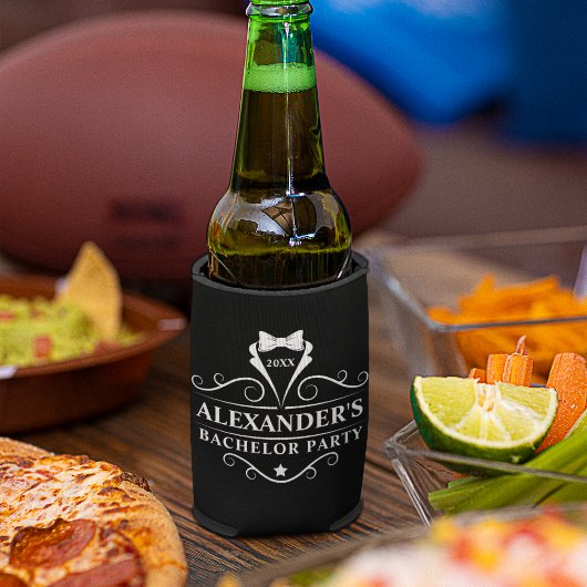 Rafraîchisseur Pour Canette Bachelor Party Tuxedo Cravate noir