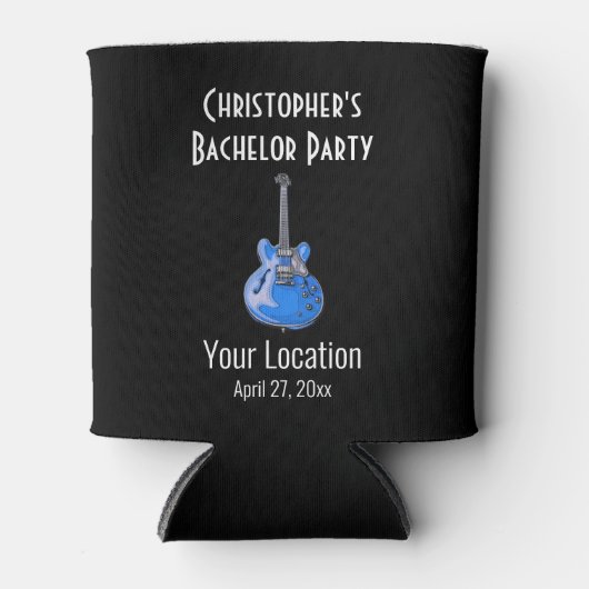 Rafraîchisseur Pour Canette Bachelor Party Wedding Favoriser la guitare (Devant)
