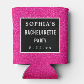 Rafraîchisseur Pour Canette Bachelorette Parties scintillant rose moderne Mari (Dos)