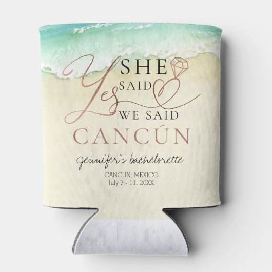 Rafraîchisseur Pour Canette Bachelorette peut refroidir | Aquarelle Plage de C (Dos)