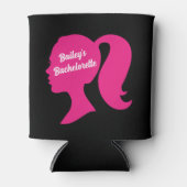 Rafraîchisseur Pour Canette Bachelorette rose et noire (Devant)