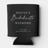 Rafraîchisseur Pour Canette Bachelorette Weekend | Minimalist Elegant Black (Dos)