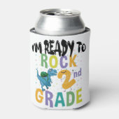 Rafraîchisseur Pour Canette Back to School I'm Ready To Rock 2nd Grade Dino (Can devant)