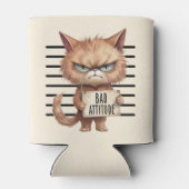 Rafraîchisseur Pour Canette Bad Attitude Chat Mugshot - Drôle Feline Design (Dos)
