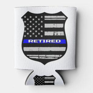 Rafraîchisseur Pour Canette Badge de police Ligne bleue Retraité