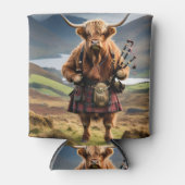 Rafraîchisseur Pour Canette Bagpiper de vache écossaise Highland (Devant)