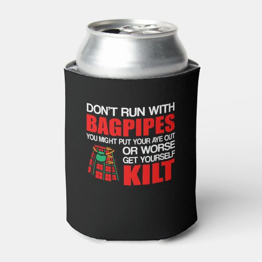 Rafraîchisseur Pour Canette Bagpipes Scottish Kilt Dont Run Bagpipes (Can devant)