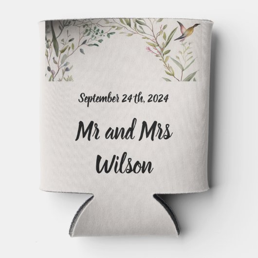 Rafraîchisseur Pour Canette Bague BOHO de fleurs et branches (Devant)