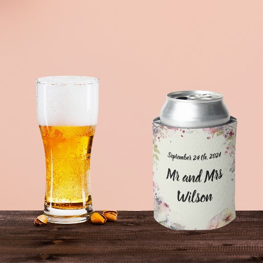 Rafraîchisseur Pour Canette Bague élégante de fleurs Couleur de l'eau