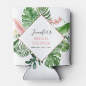 Rafraîchisseur Pour Canette Baigneuse de Mariée Palmiers Tropicaux Rose Gold (Dos)