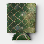 Rafraîchisseur Pour Canette Balances de poissons de sirène vert et or (Devant)