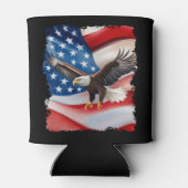 Rafraîchisseur Pour Canette Bald Eagle & US Drapeau 4 juillet (Dos)