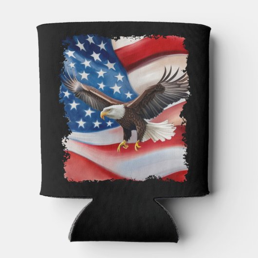 Rafraîchisseur Pour Canette Bald Eagle & US Drapeau 4 juillet (Dos)