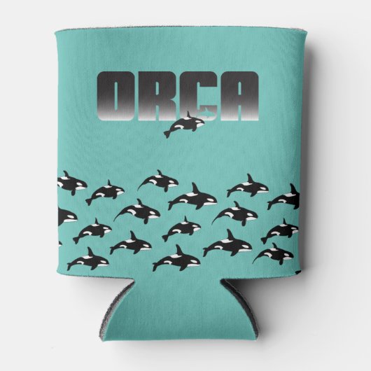 Rafraîchisseur Pour Canette Baleine tueuse en bleu (Devant)