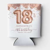 Rafraîchisseur Pour Canette Ballons d'or rose 18ème anniversaire (Devant)