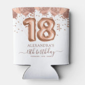 Rafraîchisseur Pour Canette Ballons d'or rose 18ème anniversaire (Dos)