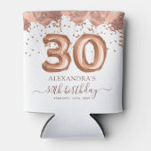 Rafraîchisseur Pour Canette Ballons d'or rose 30e fête d'anniversaire (Devant)