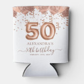 Rafraîchisseur Pour Canette Ballons d'or rose 50e fête d'anniversaire (Devant)