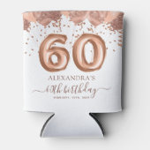 Rafraîchisseur Pour Canette Ballons d'or rose 60e fête d'anniversaire (Devant)