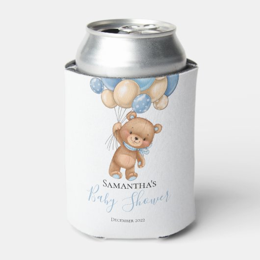 Rafraîchisseur Pour Canette Balloon en peluche Bleu Can refroidisseur (Can devant)