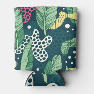 Rafraîchisseur Pour Canette Banana feuilles abstraits, couleurs tendance