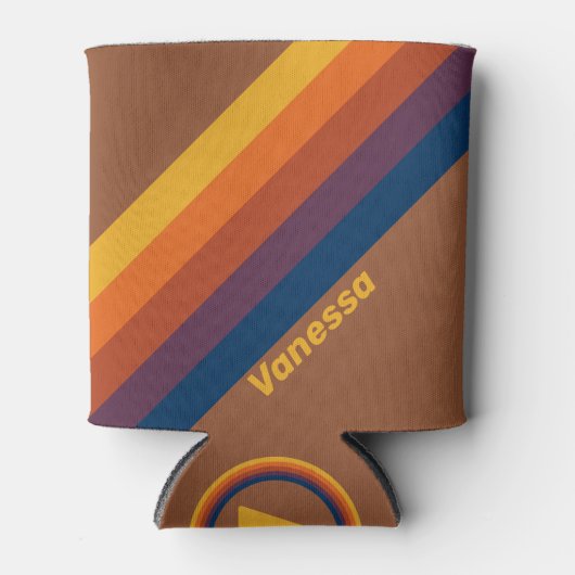 Rafraîchisseur Pour Canette Bandes d'argile cuite au soleil avec nom (Devant)