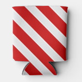 Rafraîchisseur Pour Canette Bandes diagonales blanches rouges (Devant)
