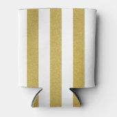 Rafraîchisseur Pour Canette Bandes d'or, Blancs, Motif rayé (Devant)