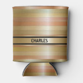 Rafraîchisseur Pour Canette Bandes Monogrammes En Cuivre Et Or (Devant)