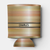 Rafraîchisseur Pour Canette Bandes Monogrammes En Cuivre Et Or (Dos)