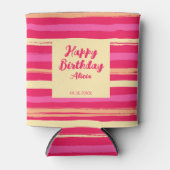 Rafraîchisseur Pour Canette Bandes Perdues Rose Peach Coloré Anniversaire (Devant)