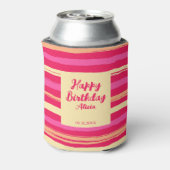 Rafraîchisseur Pour Canette Bandes Perdues Rose Peach Coloré Anniversaire (Can Dos)