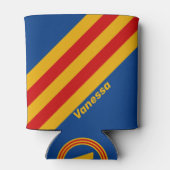 Rafraîchisseur Pour Canette Bandes rétro au coeur chaud avec nom (Dos)