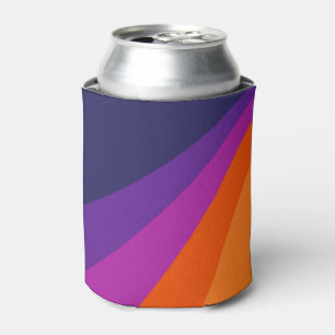 Rafraîchisseur Pour Canette Bandes rétro en diagonale violette et orange