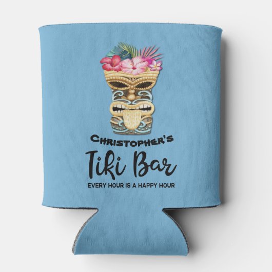 Rafraîchisseur Pour Canette Bar Tiki des garçons d'honneur avec monogramme pou (Dos)