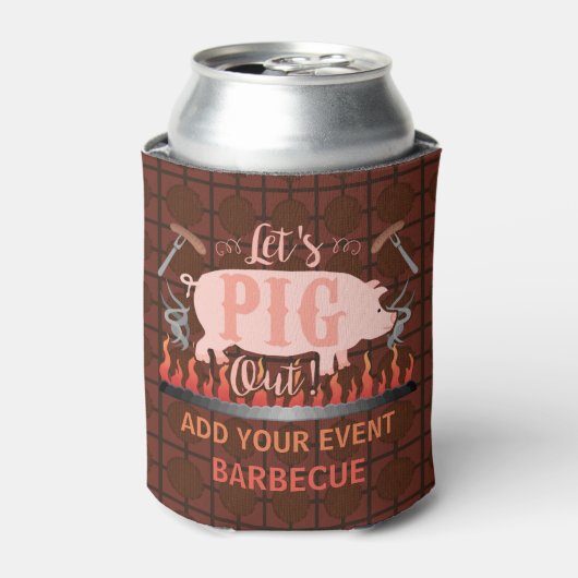 Rafraîchisseur Pour Canette Barbecue BBQ Funky Pig Summer Grilling Custom (Can devant)