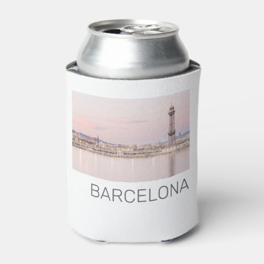 Rafraîchisseur Pour Canette Barcelona Skyline Sunset Catalogne Espagne (Can devant)