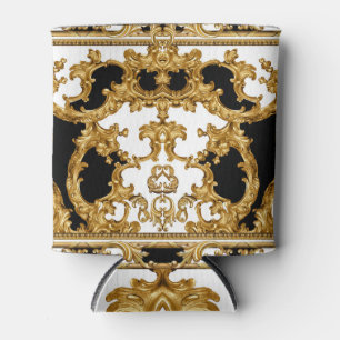 Rafraîchisseur Pour Canette Baroque d'or : Design ornemental opulent.