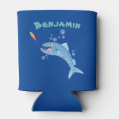 Rafraîchisseur Pour Canette Barracuda, dessin animé de pêche affamé (Dos)