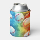 Rafraîchisseur Pour Canette Baseballs avec fond multicolore (Can devant)